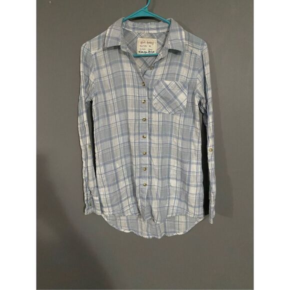 Girl Krazy Long Sleeve Button Up Top Size XSmall - Picture 1 of 4
